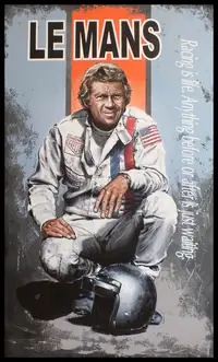 Steve McQueen - Racing is Life. Original Acrylic by Tony Upson