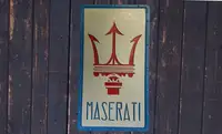'Maserati' Trident Hand-Painted Wall Sign
