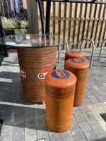 Gulf-Themed Oil Drum Table and Seat Set