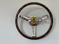 Wood-Rimmed Alloy Steering Wheel Wall Clock*