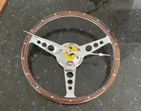 Wood-Rimmed Alloy Steering Wheel Wall Clock*