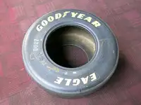 Williams Formula 1 Goodyear Eagle Tyre Glass-Topped Table  