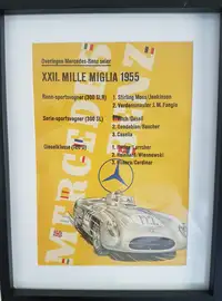 1955 Mille Miglia and Targo Floria Mercedes-Benz 300 SLR Posters -Sold