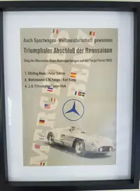 1955 Mille Miglia and Targo Floria Mercedes-Benz 300 SLR Posters -Sold
