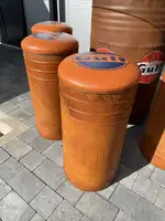 Gulf-Themed Oil Drum Table and Seat Set-Sold