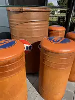 Gulf-Themed Oil Drum Table and Seat Set-Sold