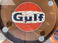 Gulf-Themed Oil Drum Table and Seat Set-Sold