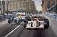 Ayrton Senna-Signed 'Fight to the Finish' by Alan Fearnley --For Sale