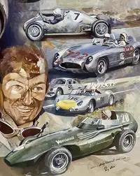 'Still Going Strong at 80' Stirling Moss-signed Original Art-For Sale