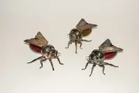 Three Mappin & Webb Silver Plated Bee Honey Pots c.1920