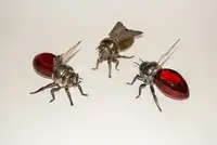 Three Mappin & Webb Silver Plated Bee Honey Pots c.1920