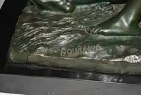 Art Deco Bronze Nude Lying Woman by Marcel Bouraine