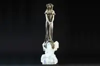 Fée Des Glaces: A Polychrome Metal Figure of an Ice Maiden C-For Sale