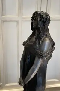 Fée Des Glaces: A Polychrome Metal Figure of an Ice Maiden C-For Sale