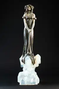 Fée Des Glaces: A Polychrome Metal Figure of an Ice Maiden C-For Sale