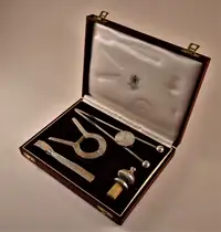 A Superb Art Deco Silver Plated Asprey Cocktail Shaker and Silver Plated Asprey Cocktail Bar Set