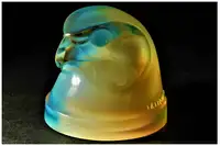 Extremely Rare 'Tete d'Epervier' Car Mascot in Blue/Amber Op-For Sale
