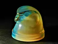 Extremely Rare 'Tete d'Epervier' Car Mascot in Blue/Amber Op-For Sale