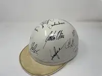 1950s Style Race Helmet with Multiple Signatures Including S-Sold