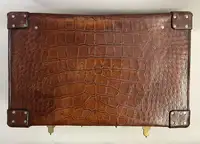 A Large Crocodile Skin Suitcase/Trunk Bearing the Initials  A.C.G.