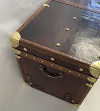Large Leather Travel Trunk Bearing the Royal Corps of Marines and George V Coat of Arms