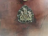 Large Leather Travel Trunk Bearing the Royal Corps of Marines and George V Coat of Arms
