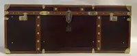 Large Leather Travel Trunk Bearing the Royal Corps of Marines and George V Coat of Arms