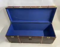 Large Leather Travel Trunk Bearing the Royal Corps of Marines and George V Coat of Arms