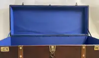 Large Leather Travel Trunk Bearing the Royal Corps of Marines and George V Coat of Arms