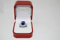 Stunning 7.75ct Tanzanite and Diamond Ring