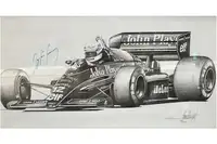 Very Rare Print Hand-Signed by Ayrton Senna-For Sale