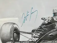 Very Rare Print Hand-Signed by Ayrton Senna-For Sale