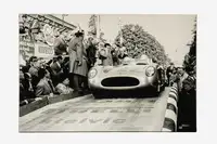 Very Large Black and White Canvas of Stirling Moss and Denis-Sold
