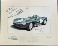 Jaguar Le Mans D-Type Hand-Signed by Stirling Moss and Norma-For Sale