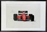 Nigel Mansell Signed Ferrari F640 Watercolour-Sold