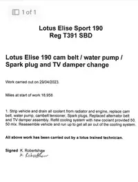 1998 Lotus Elise Sport 190-Sold
