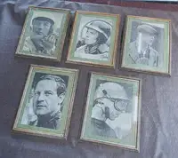 Five 1950s and 1960s Motor Racing Greats, Mounted, Framed an-Sold