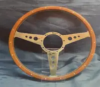 Sir Stirling Moss. Signed Wood-Rim 3-Spoke Alloy Steering Wh-Sold