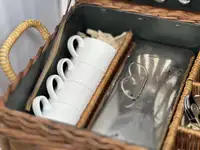 Edwardian Wicker Picnic Basket-Sold