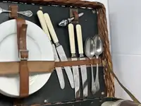 Edwardian Wicker Picnic Basket-Sold