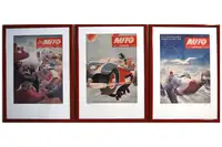 Three Framed 1949/50 Das Auto Magazine Cover Prints*-For Sale