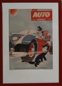 Three Framed 1949/50 Das Auto Magazine Cover Prints*-For Sale