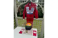 Ayrton Senna Replica Helmet, Gloves, Race Suit and His Signa-Sold