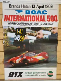 A Large Collection of Motor Racing Posters from the 1960s an-Sold