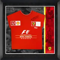 A Large Michael Schumacher-Signed and Framed Shirt Display -For Sale