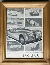  Jaguar XK120  Framed and Glazed Posters-Sold