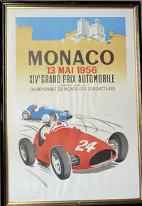 Six Substantial Monaco Grand Prix Framed and Glazed Reproduc-For Sale