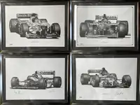 Four Large Damon Hill Limited Edition Prints by Alan Stammer-For Sale