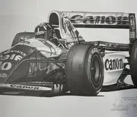 Four Large Damon Hill Limited Edition Prints by Alan Stammer-For Sale