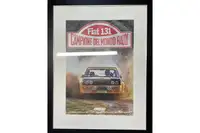 Large Framed and Glazed Fiat 131 Abarth Rally Car Poster-For Sale